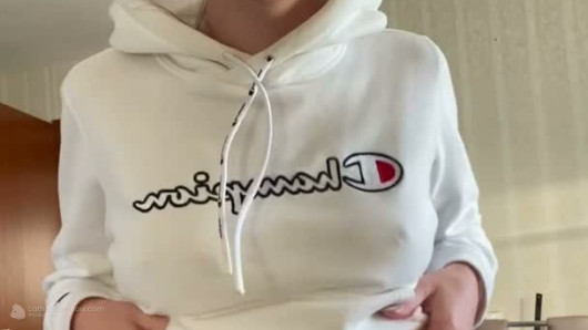 Katy Purr416 — Cozy Hoodie Tease at Home